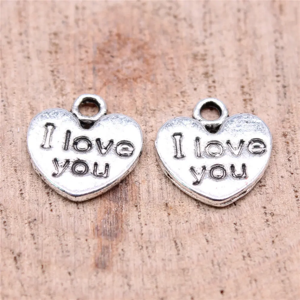 

Men Accessories I Love You Heart Charms Jewelry Making 12x11mm 10pcs