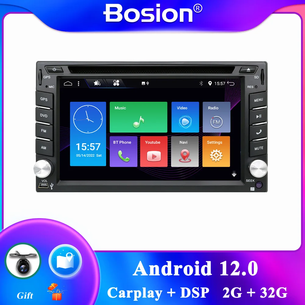 2 Din Android 12 Autoradio Tape Recorder Stereo Voor Universele 2din Autoradio Dvd Gps Navigatie Stuurwiel Wifi kaart - AliExpress Auto´s & Motoren