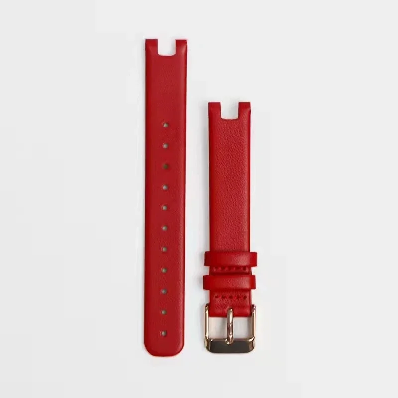 Waterproof Genuine Leather 14MM Watch Band with Stainless Pin Buckle Replacement Strap