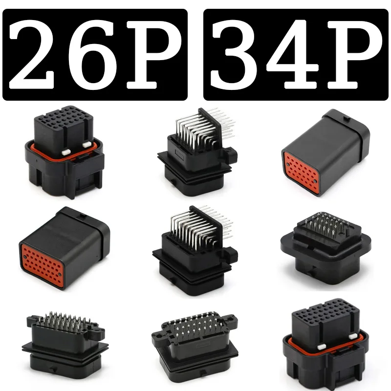 tipo Conector Automotivo do Ampère de te Chicote de Tomada Impermeável 26pin 34pin 31437290-1 64372882 964372878 6473711-1 64372883