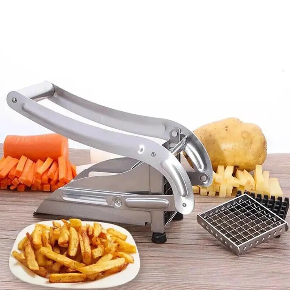 2 Blade Stainless Steel Home French Fries Potato Chips Strip Slicer Cutter Chopper Chips Machine Making Tool Potato Cut Fries