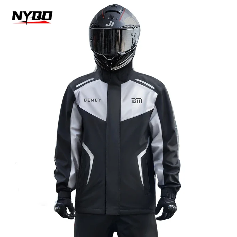 Raincoat Rainpants Suit Motorcycle Electric Bicycle Split Male Full-Body Rainstorm Reflective Waterproof Riding Suit