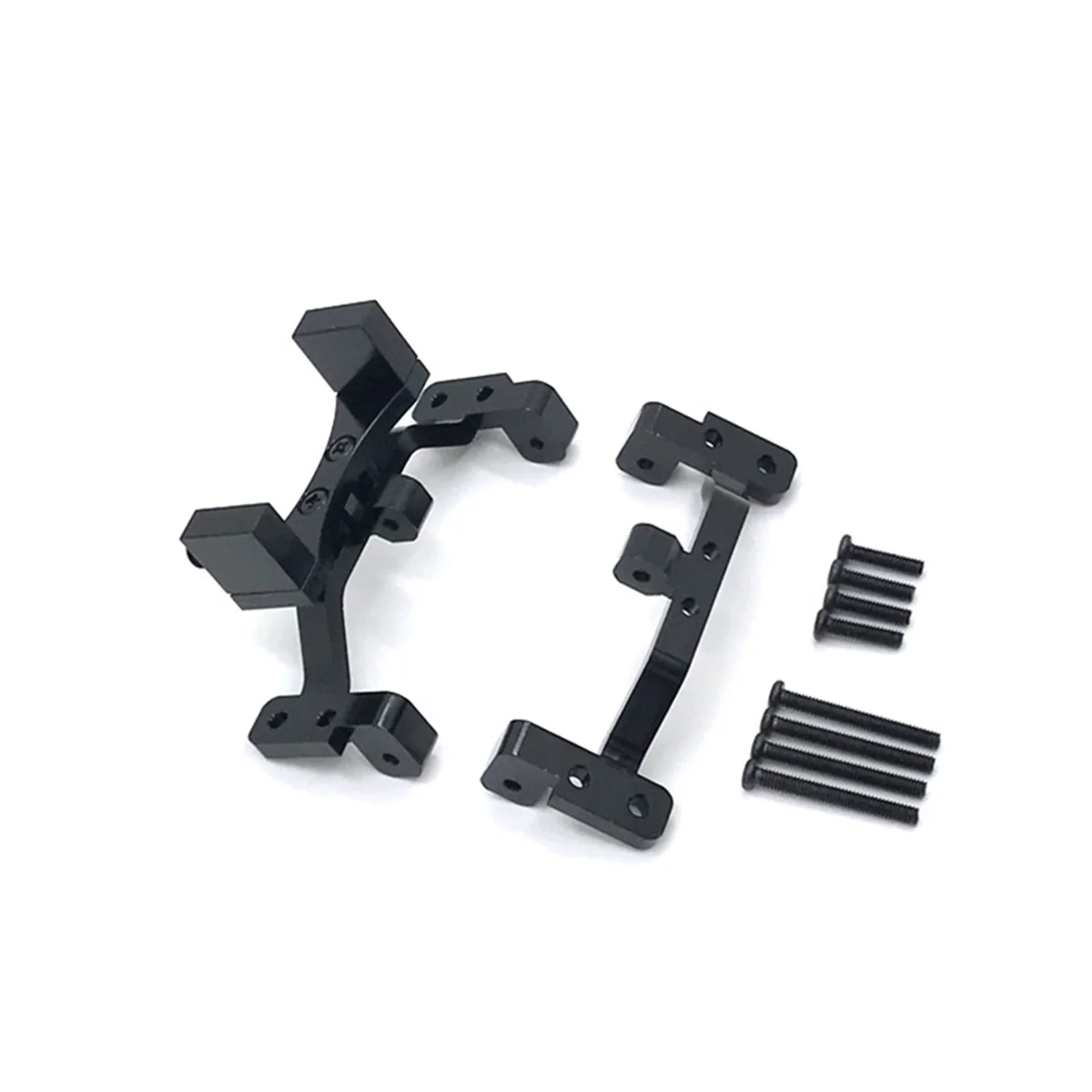 BAAU 4X for MN D90 D91 D96 MN99S 1/12 RC Car Upgrade Parts Metal Pull Rod Base Seat & Axle Up Servo Bracket Mount,Black