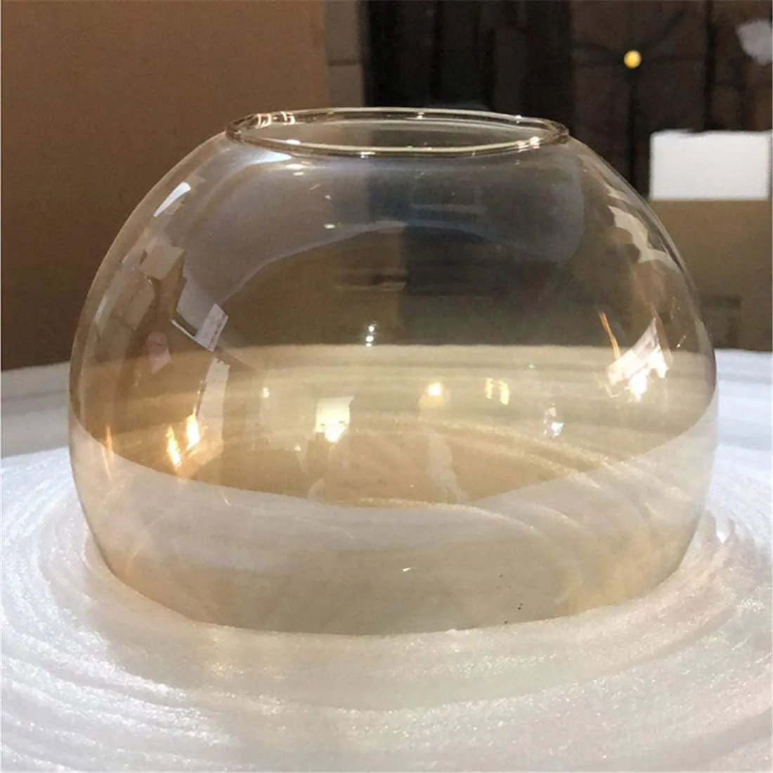 Amber Glass Globe Lamp Shade Replacement 65mm 66mm opening Lampshade Decorative Lamp Cover Protector for Pendant Wall Lamp