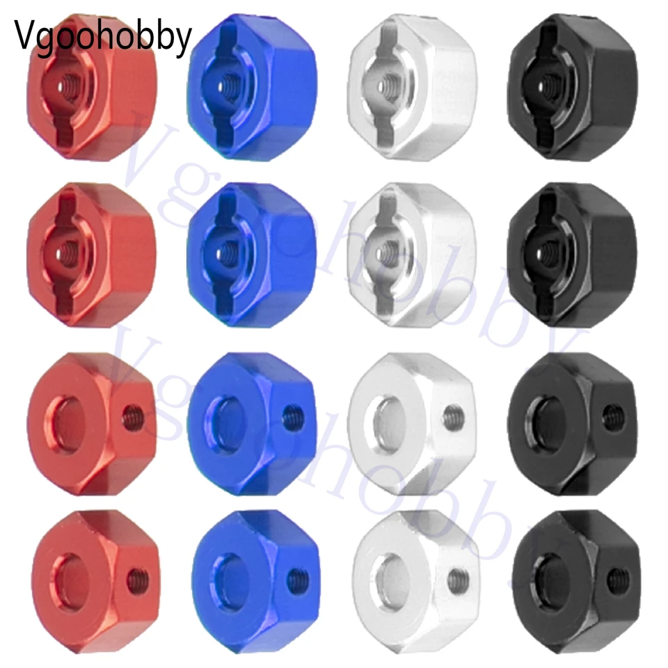 Adaptadores Hexagonales Para Coches RC - 12mm, Aleación De Aluminio - Pack De 4 Unidades Con Tornillos