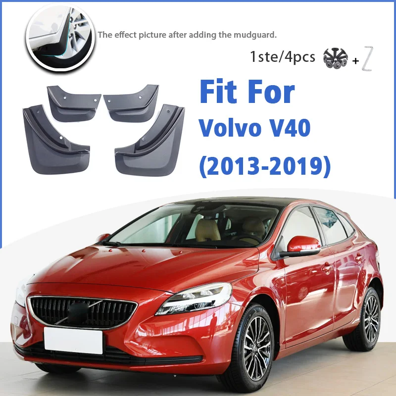 Mudguard For Volvo V40 2013-2019 Front Rear 4pcs Mudflaps Mudguards Car Accessories Auto Styline Splash Guard Fender Mud Flap