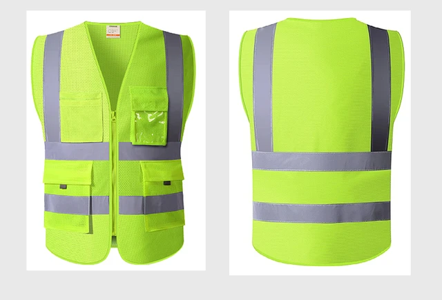 High Visibility Safety Vest - ANSI/ISEA Certified Reflective Work Vest With 10 Pockets For Men - View #13