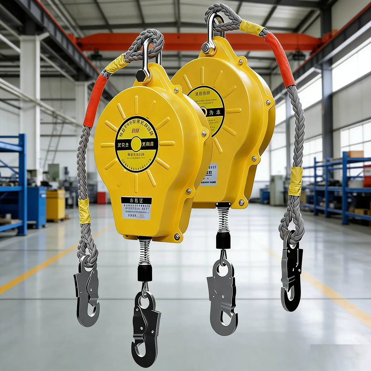 Fall Arrester 5m/10m/15m Fall Protection Device 150kg-300kg Heavy Duty Cargo Elevator Crane Self-Locking Airborne Fall Arrestor