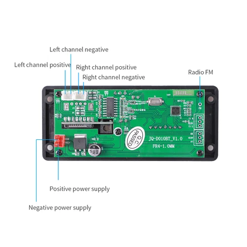블루투스 5.0 MP3 디코더 보드, 차량용 MP3 플레이어, USB FM 통화 녹음 지원, 폴더 전환, 2*25W, 50W, DC 7-15V 4