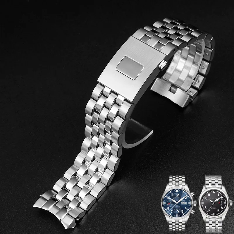 

20mm 21mm Stainless Steel Watchband Men's Watch Band for IWC Pilot Bracelet Mark 17 18 Little Prince IW377717 wristband strap