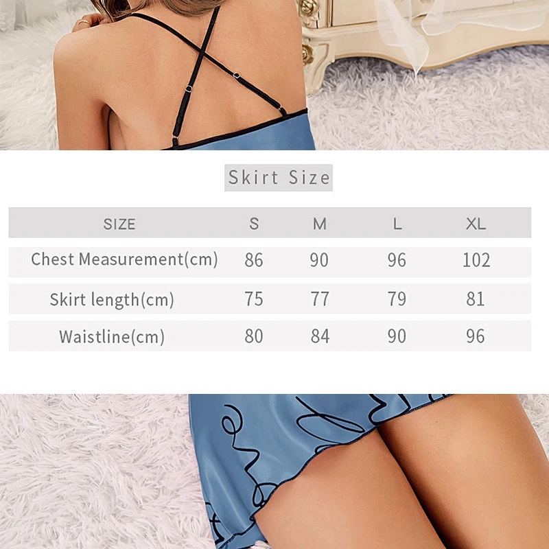Sexy Nightwear Women's Silk Halter Nightgown Night Dress Ladies Suspenders Pajamas Loungewear Soft Sleepwear Homewear