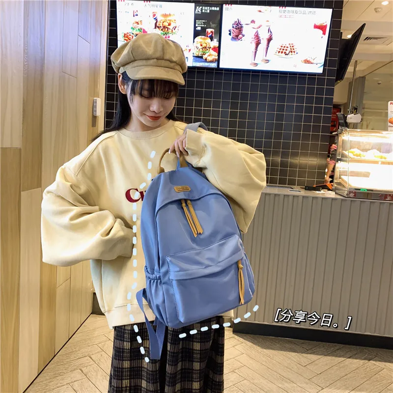 Tilorraine Korean style backpack female minimalist cute backpack for students travel bag nylon shoulder bags school backpack 3