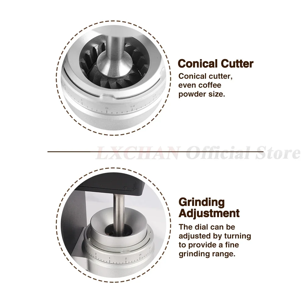 HomeWise Coffee Grinder 83mm Conical Burrs Stainless Steel Turkish Coffee Milling Machine Professional Espresso Coffee Bean Mill 3