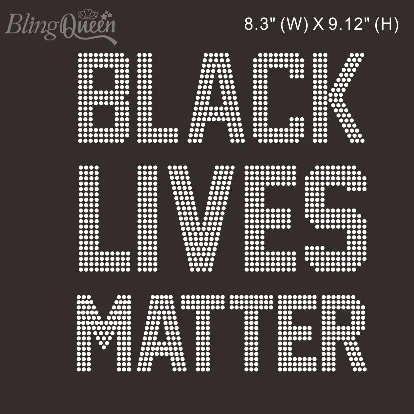 

BlingQueen-Rhinestone Transfers, Iron On Strass Patches, Black Lives Matter Design, 25Pcs Lot