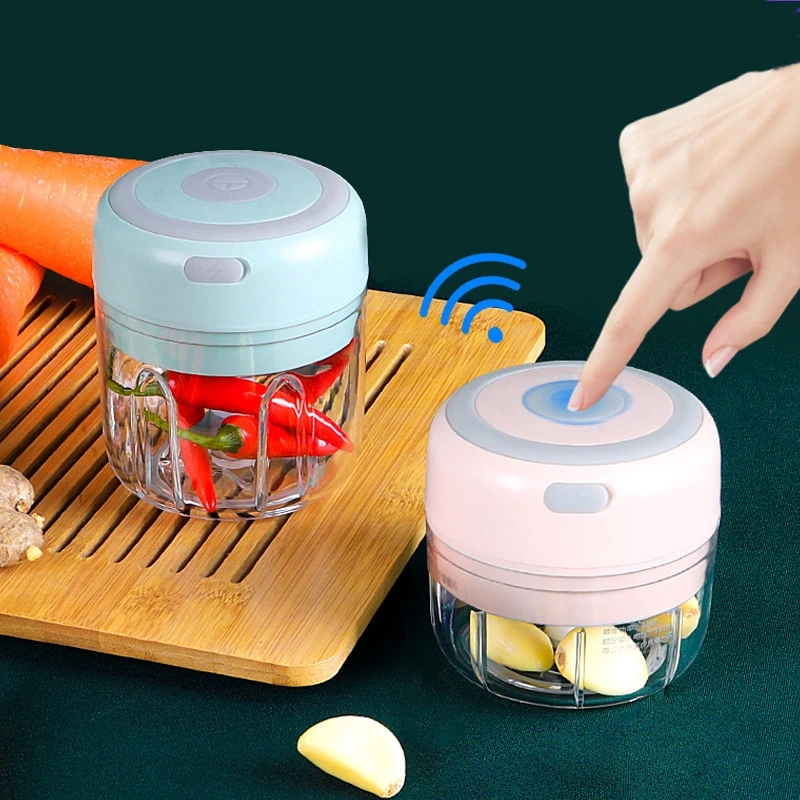 100/250mL Mini Electric Garlic Chopper USB Charging Ginger Masher