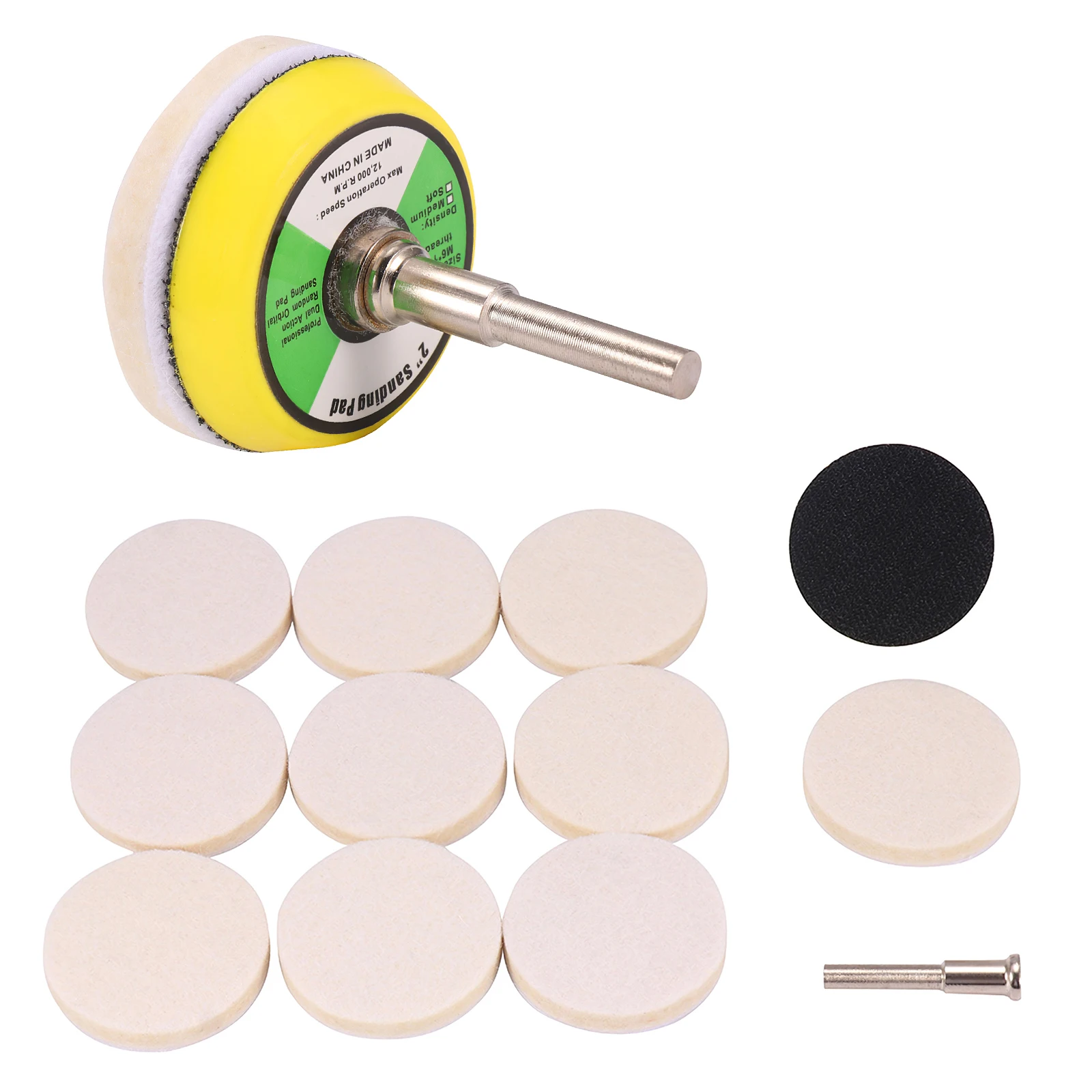 11pcs 50mm Wool Felt Polishing Pad With Mandrel Grinding Buffing Wheel Polishing Wheel For Dremel Woodworking Tools Accessories 1pcs 5inch wool felt polishing wheel 125mm white grinding wheel buffing pad for polishing stainless steel grinder rotary tools