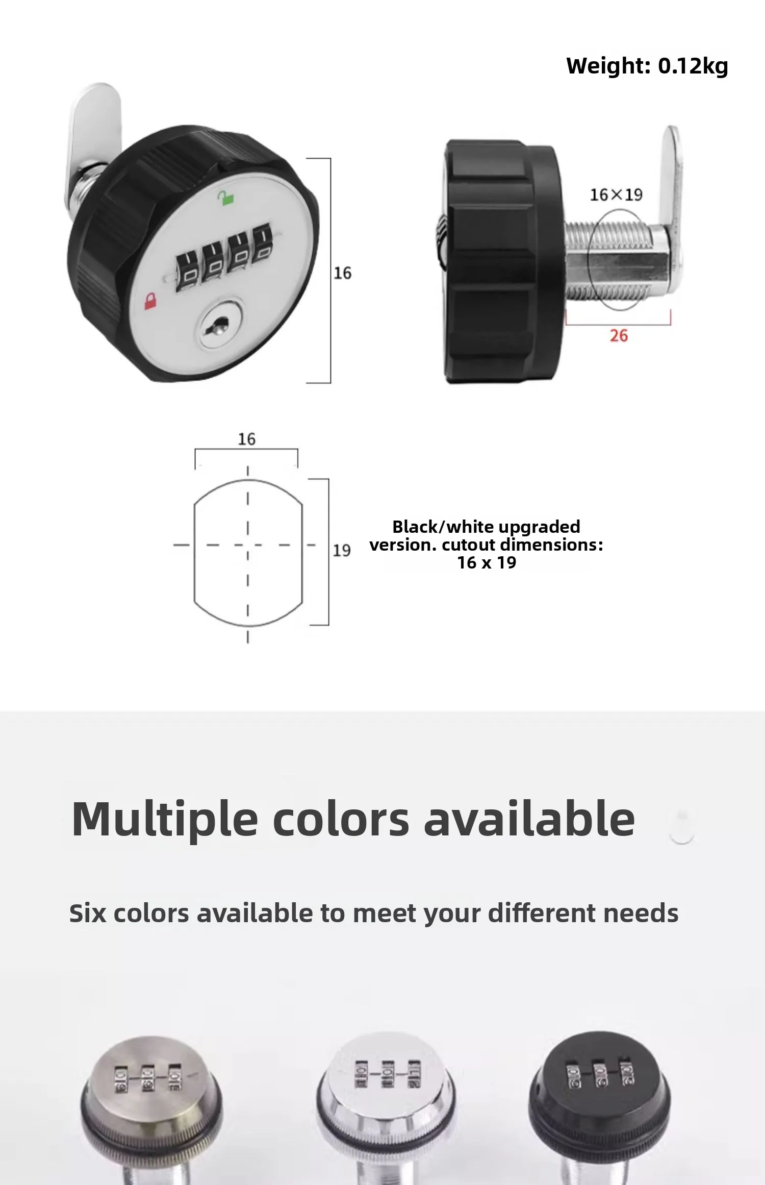 Combination Cam Lock for Drawer Locker Storage Cabinet Mailbox Electric Meter Bo