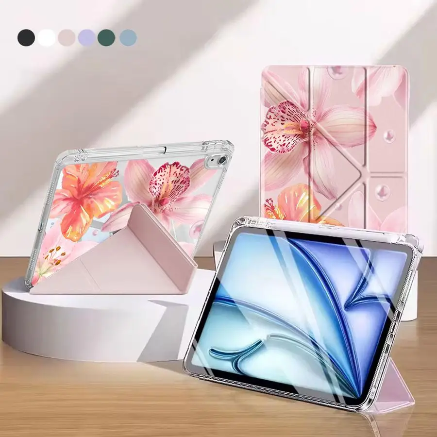 Y-Fold Pink Lily Tablet Holder Cover