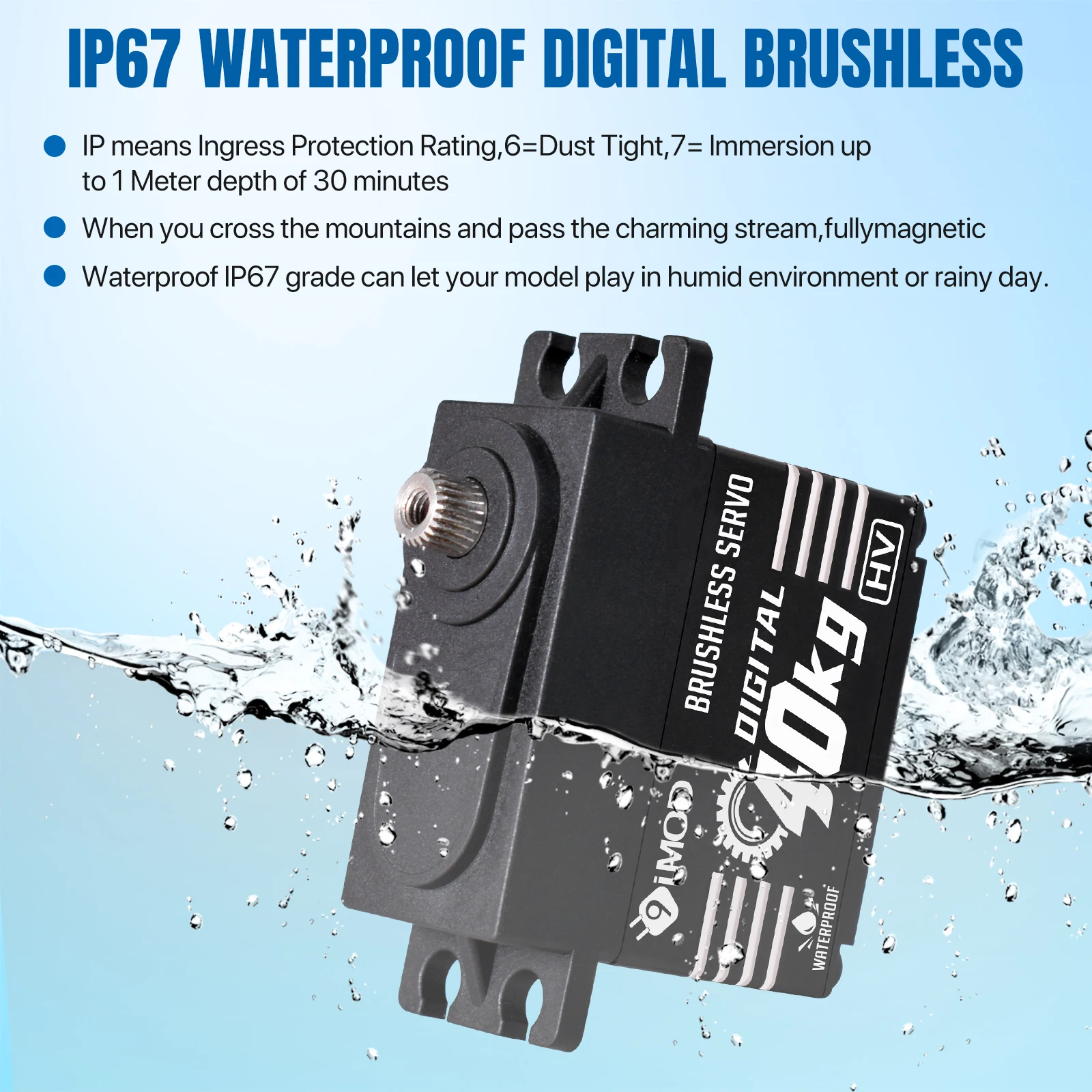 Brushless Servo 20KG-40KG Waterproof Metal Gear for 1/8 1/10 RC Crawler