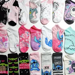 NEW 3 Pairs/Pack Disney Minnie Mickey Stitch Cartoon Socks Women Cartoon Pattern Casual Socks
