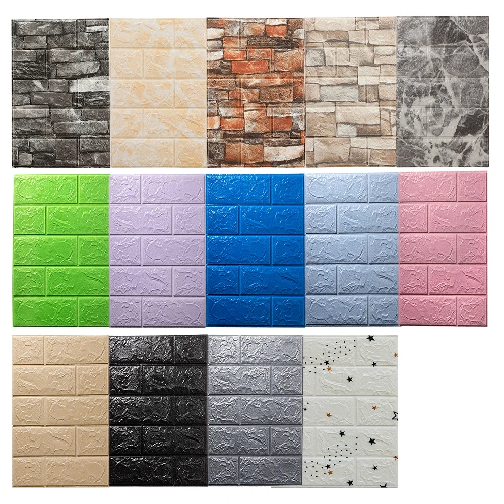Description Picture 3 of item25pcs Self-Adhesive 3D Wall Stickers Wallpaper Panel Home Decor Living Room Bedroom Decoration Bathroom Kitchen House Stickers