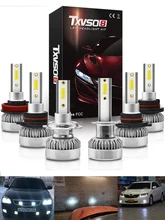  TXVSO8 Car Lamps H1 H7 H8 H9 H11 9005 HB3 9006 HB4 9012 HIRS LED Lights 2Pieces 12V 55W 6000K 11000LM Bright Auto Bulb For Car 