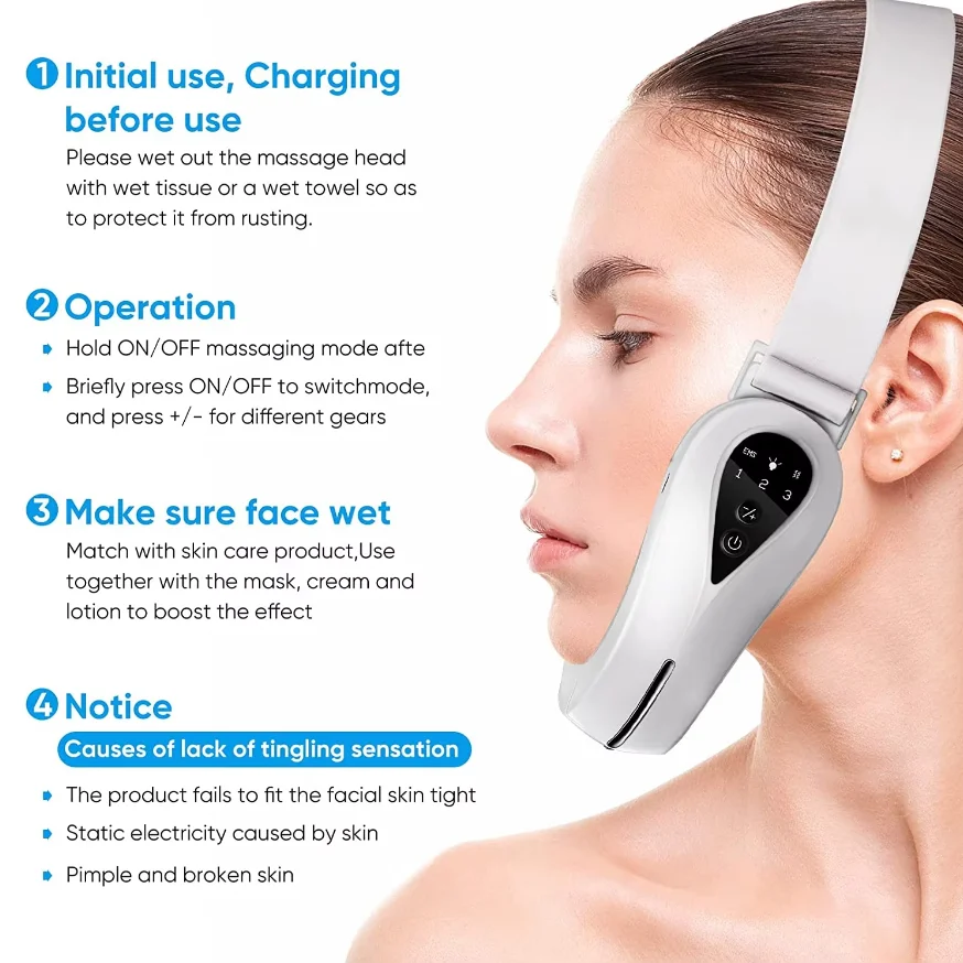 3 in 1 Double Chin Remover Machine Electric V Shaped Facial Beauty Device Microcurrent Red Blue Photon Face Slimming Instrument