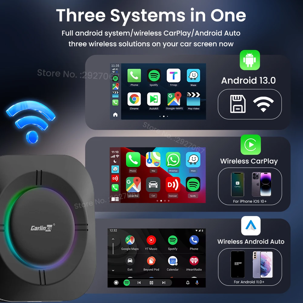 CarPlay AI Box Android 13 nanoSIMMicroSD（2025 New CarlinKit