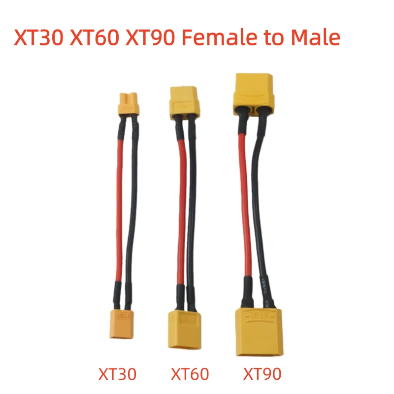 Câble Extension XT60 30 Cm – Mâle/femelle – 14 AWG – Plaqué Or – Pour Batterie LiPo Et Modélisme