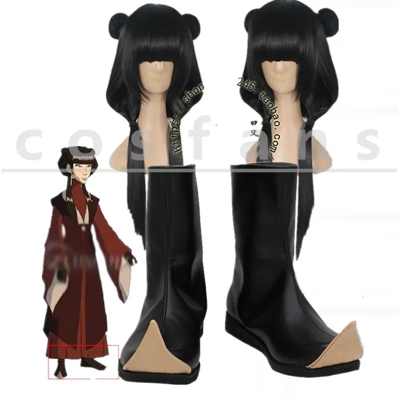 

Avatar: the last Airbender Mai Shoes Cosplay Black Shoes For Hallowen Christmas black wig boots Accessories for women men