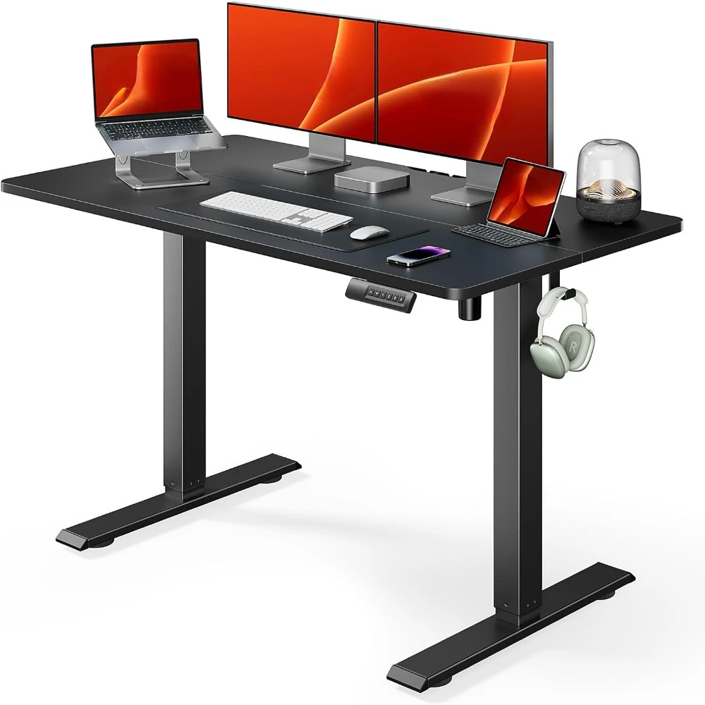 

Electric Standing Desk Adjustable Height, 48 * 24 Inch Sit Stand up Desk for Home Office Furniture Computer Desk