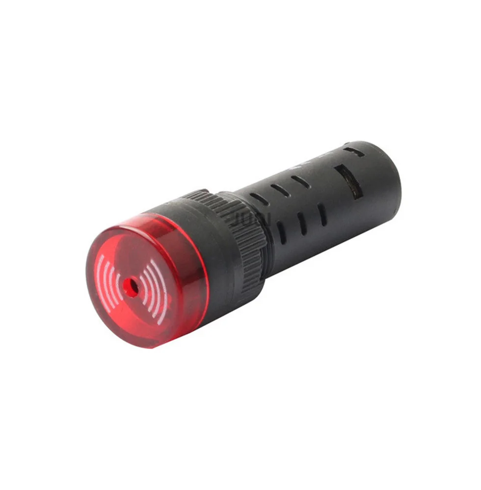 1PCS AD16-16SM buzzer 12V 24V 110V 220V 16mm Flash Signal Light Red LED Active Buzzer Beep Alarm Indicator Red Green Yellow