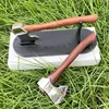 Mini Play Collection Gift Axe Stainless Steel Sharp Outdoor Camping Survival Axe Sandalwood Handle Fixed Blade Knife With Holder 1