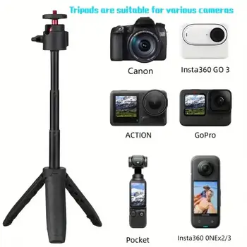 Supporto Treppiede Portatile Estensibile, Compatibile con Smartphone, Fotocamere Dji Canon Sony, Supporto per Streaming Live, Ideale per Viaggi