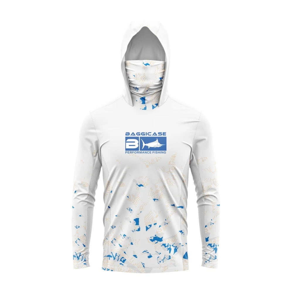 2024 낚시 긴팔 후드 마스크 낚시 의류, 속건성 통기성 낚시 의류, 자외선 차단..