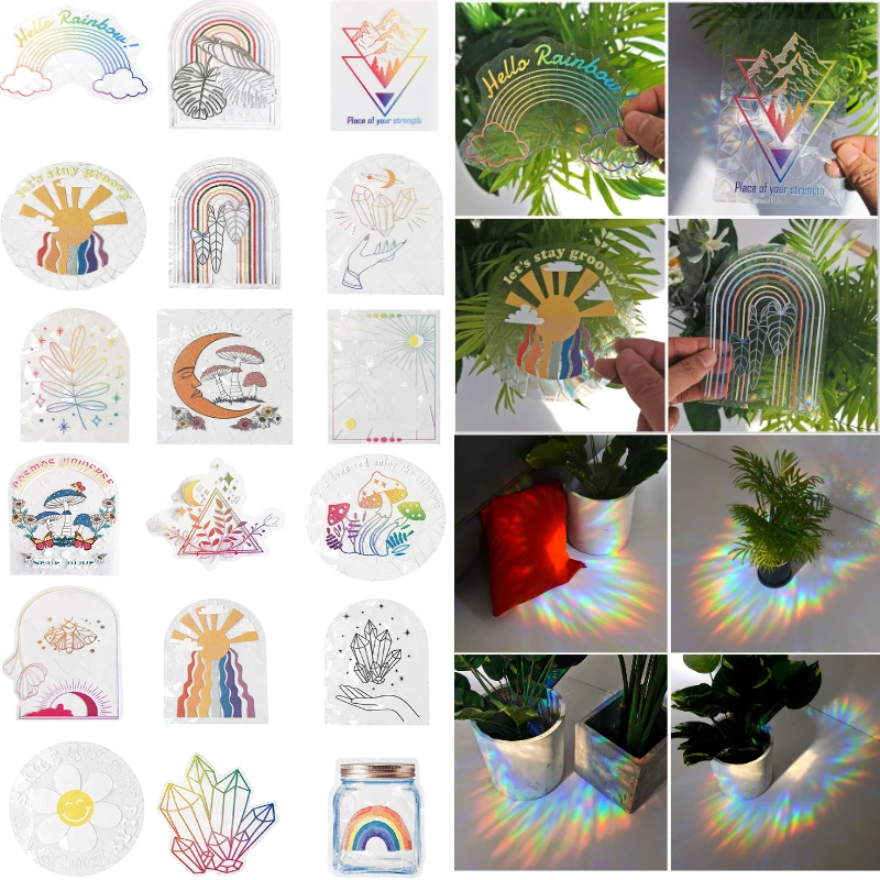 Rainbow Maker Prism Wall Stickers Light Sun Catcher Window Film Self Adhesive Home Decoration Sunlight Refraction Wallpaper