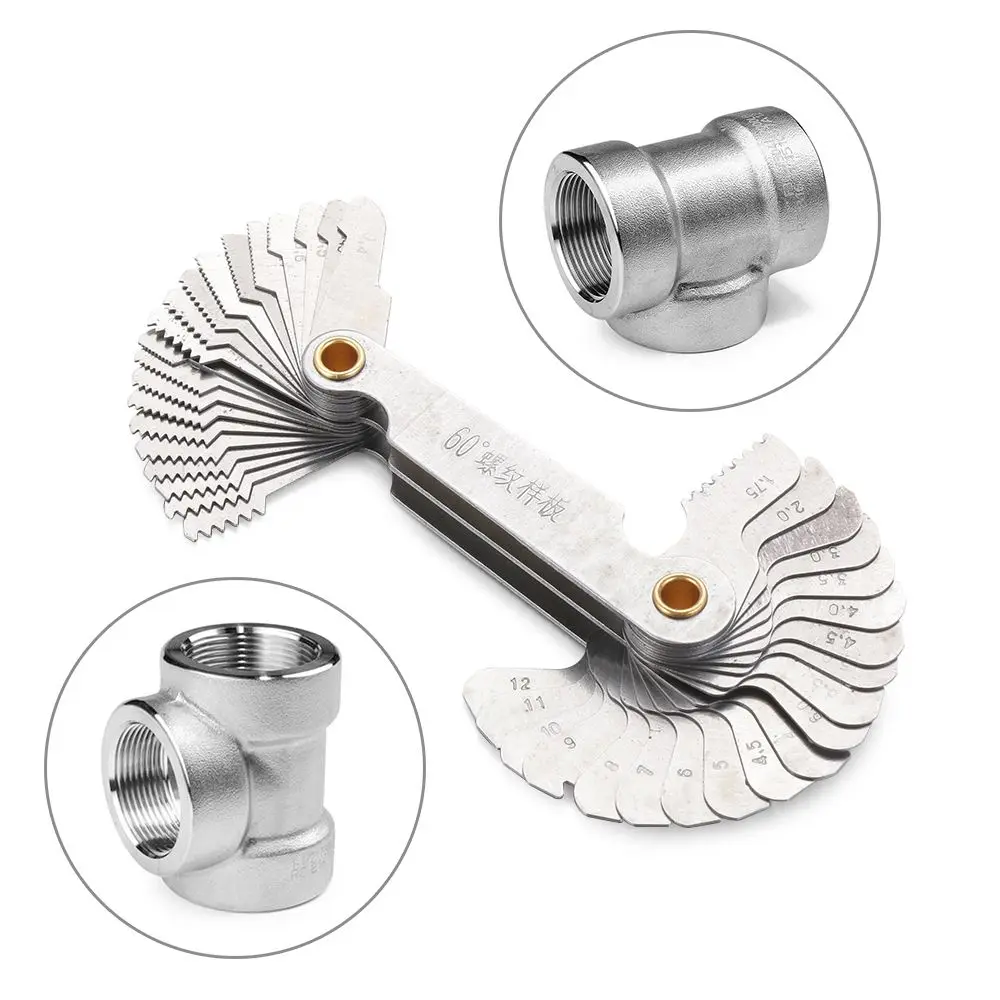 Thread Gauge Cut Step Measuring 55/60 Degree Screw Pitch Center Measurement Thread Plug Gauge Gear Tooth Gauges