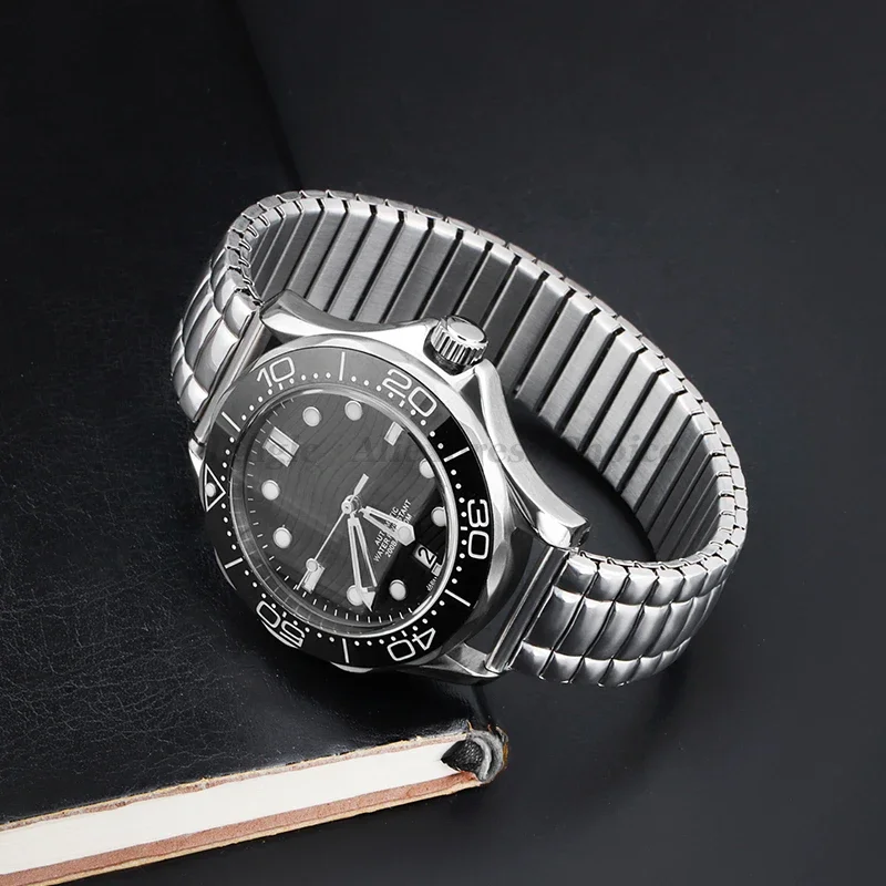 Gold Stainless Steel Stretch Expansion Watch Band - Elastic Metal Wristband Accessory