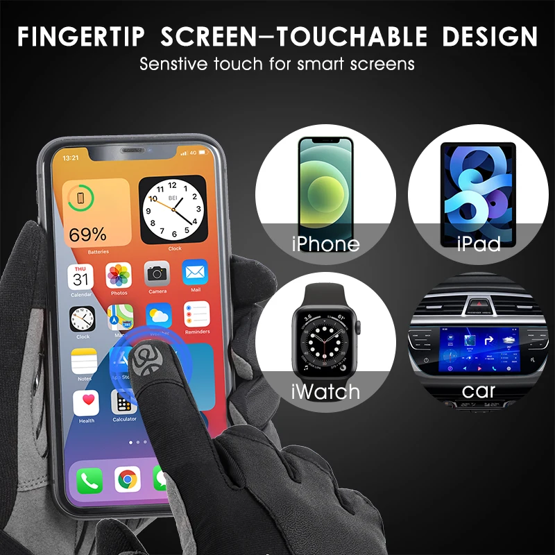 WEST BIKING Sports Protection Glove Thicken Shock Absorption Cycling Gloves Touch Screen Reflective Warm Glove Cycling Equipment