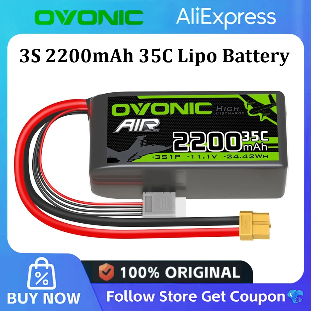 Batterie LiPo 3S 2200mAh 11.1V RC pour Drone Hélicoptère Voiture