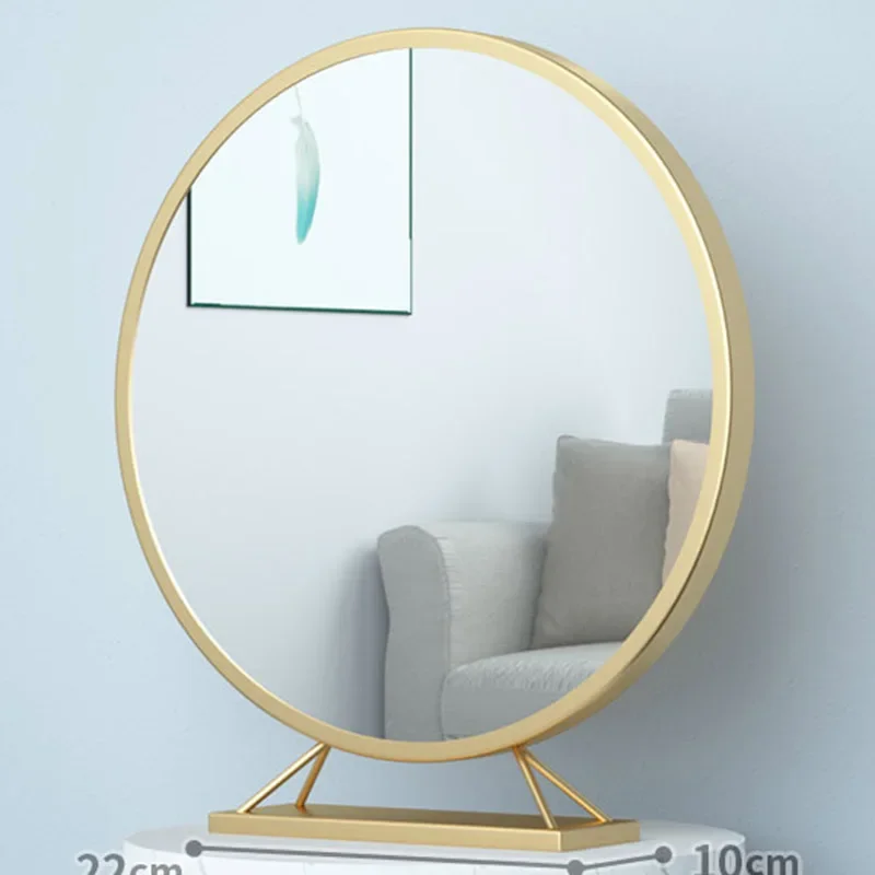 

Decorative Makeup Mirror Based Vanity Nordic Desktop Mirrors Luxury Jeweler Espelhos De Paredes Decoration For Home GY50DM