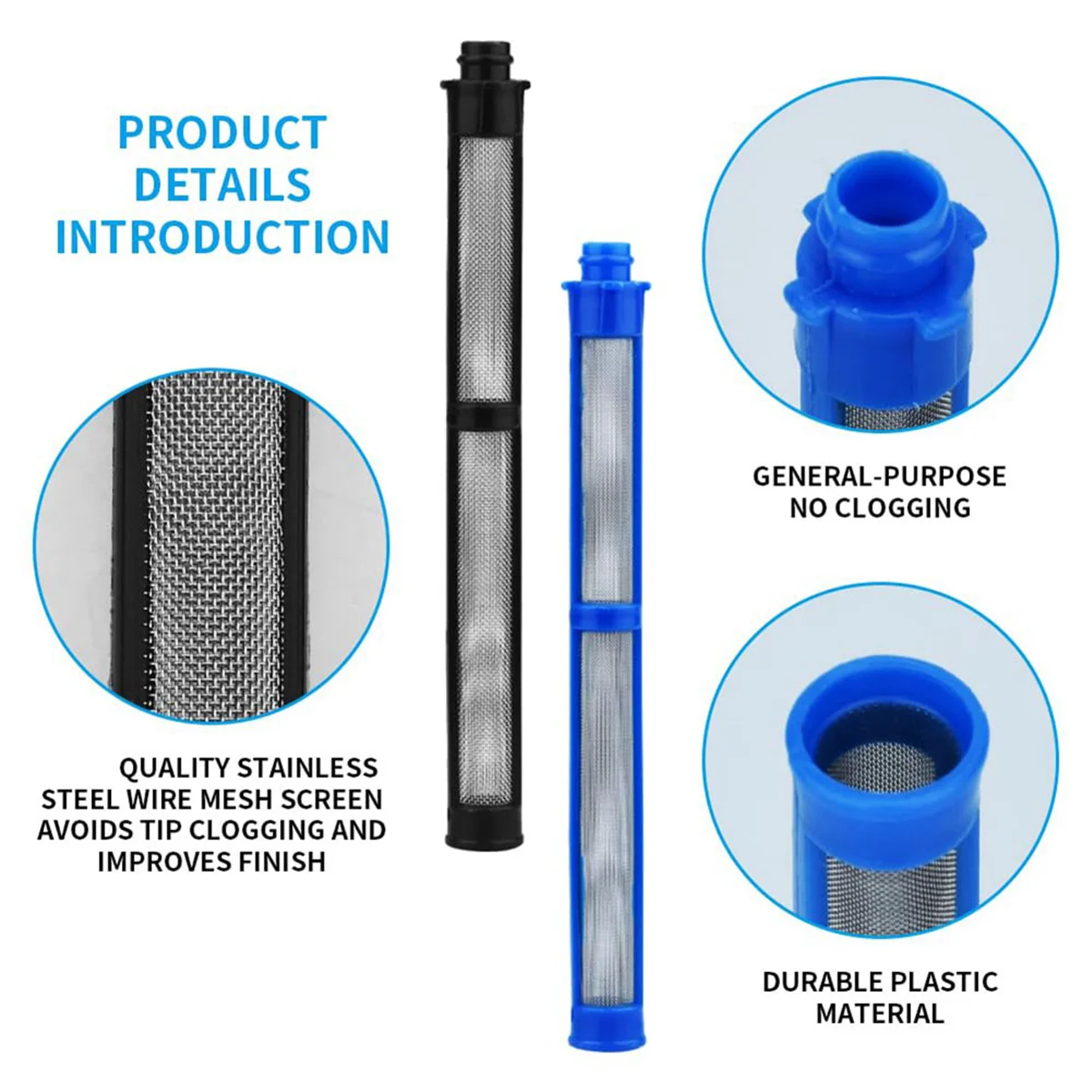 Airless SprayGun Filter 287033 and 287032 for Contractor II & FTx II, Latex 100 Mesh and Latex 60 Mesh (12Pcs)