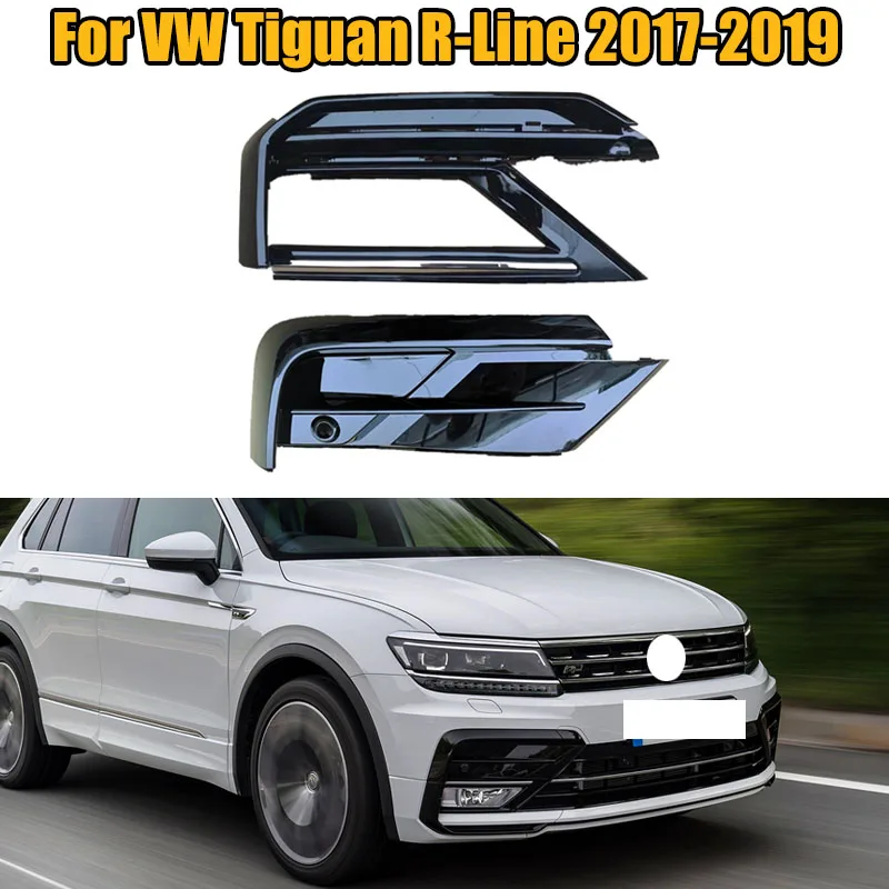 

For VW Tiguan R-Line 2017 2018 2019 Front Bumper Fog Lamp Molding Bezel Upper 5NA853666D 5NA853665D Lower Fog Lamp Bezel