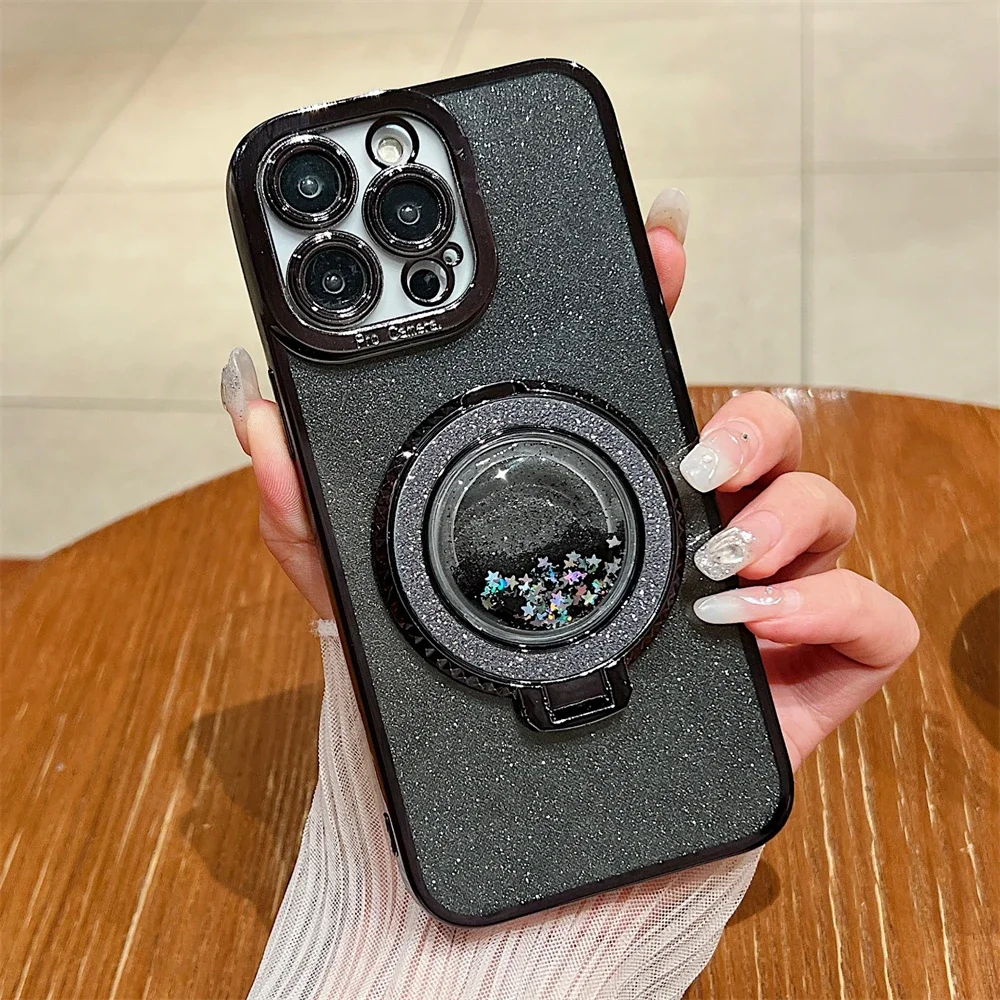 Bling Glitter Magnetic Phone Case For Iphone With Magsafe Holder_voghion.com