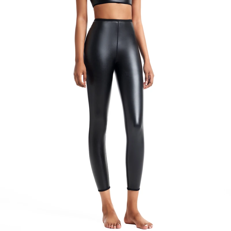 

Женские облегающие леггинсы для фитнеса, бесшовные пикантные леггинсы с большими задниками, женские эластичные леггинсы из искусственной кожи, брюки, пикантные колготки с высокой талией