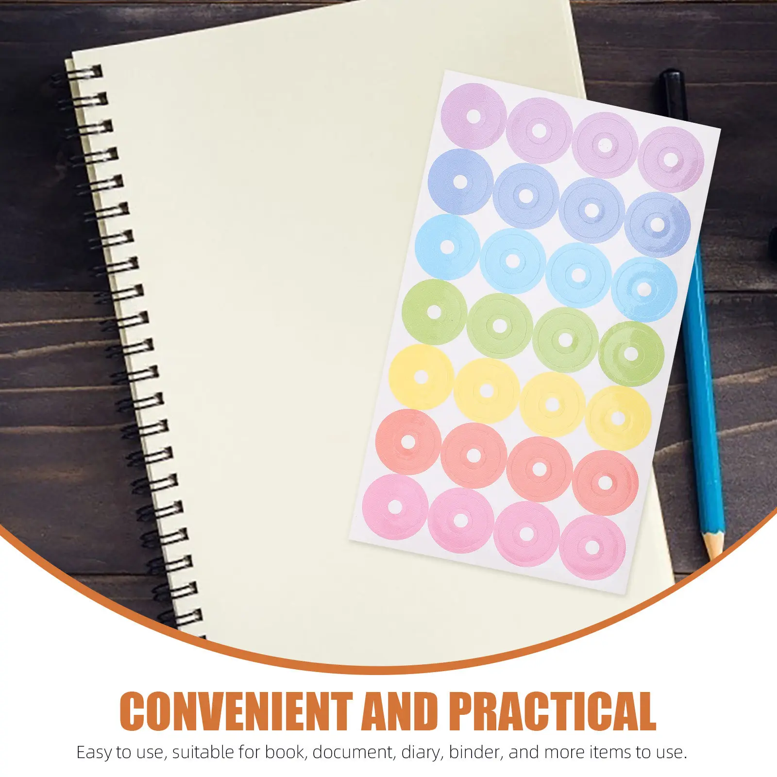 20매 종이 구멍 보강재 바인더 링 보호용 접착식 원형 스티커 루즈리프 노트 다이어리 수리용