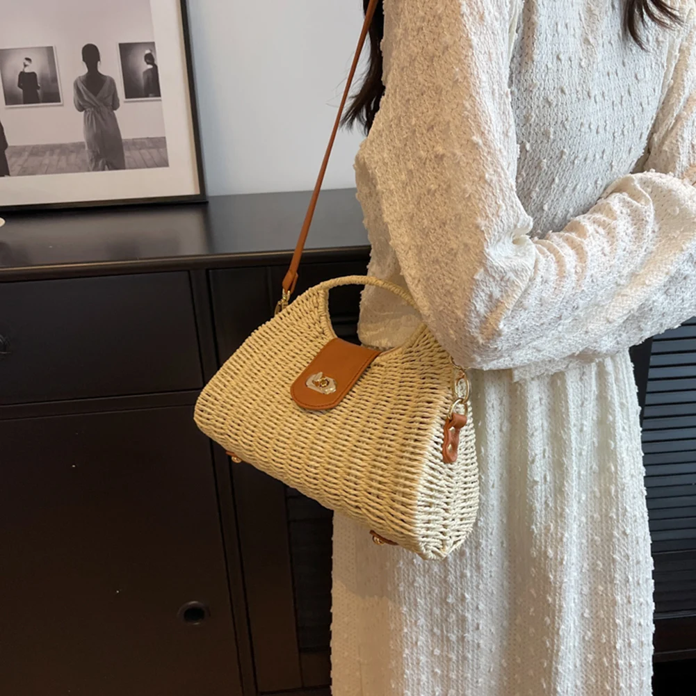 Summer Messenger Bags Woven Shell Women Hand-Woven Bag Handmade Fashion Holiday Casual Simple Elegant Lady Beach Purse