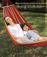 Single Double hammock 200X150cm outdoor anti-rollover canvas hammock swing mesh wooden stick double thickening 1