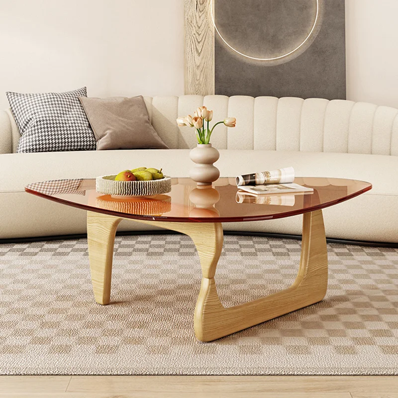 

Modern Glass Coffee Table Sofa Salon Center Decor Minimalist Nordic Low Wooden Coffee Tables Living Room Books Home Furniture