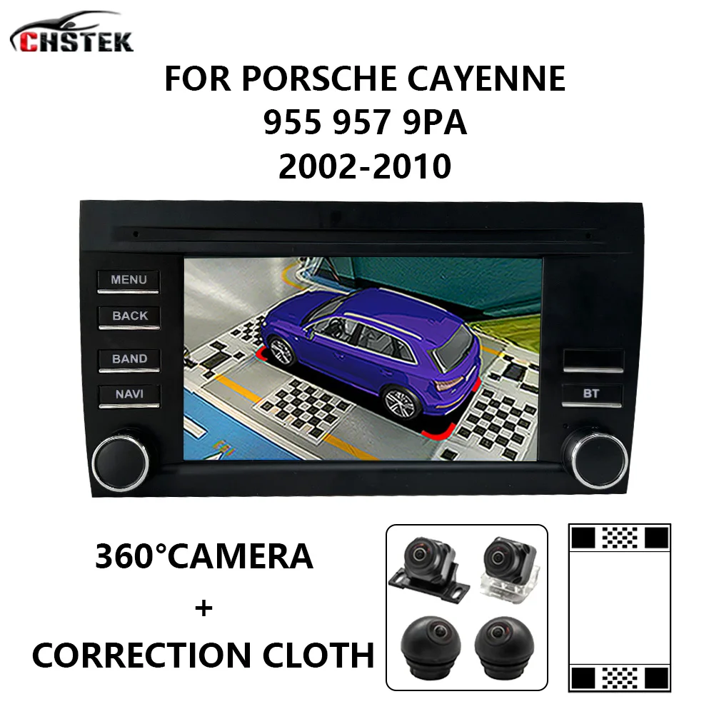 

Автомобильный радиоприемник CHSTEK Qualcomm, Android 12, мультимедийный DVD-плеер, камера 360 °, Carplay для Porsche Cayenne 955, 957, 9PA, обновление 2002-2010